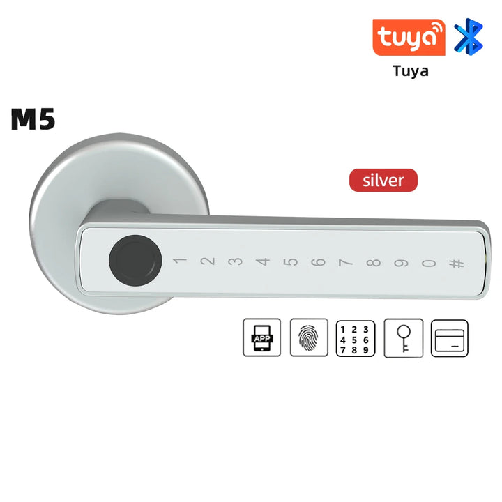 Fingerprint Door Lock Digital Electronic Lock with Password/Key/IC Card/ Smartlife/ Tuya APP Unlock